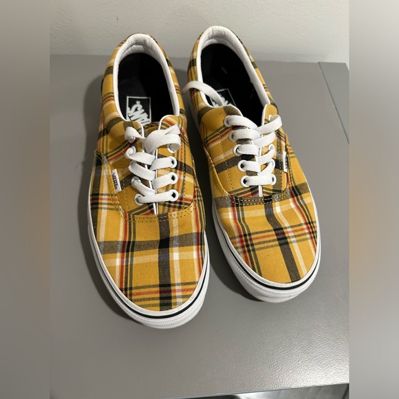 Yellow Plaid Vans - wore once - Picture 2 of 4